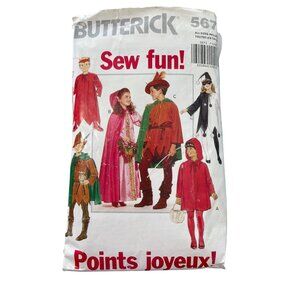 90s Butterick 5673 Costume Pattern Size S-XL Riding Hood Robin Joker CUT